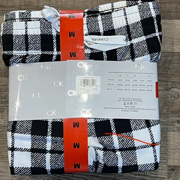 NWT Calvin Klein Women Pajamas Lounge Pant Set Long Sleeve Buffalo Check M - Picture 3 of 4